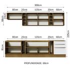 Armário De Cozinha Completa 300cm Rustic/branco Veludo Lux Da