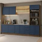 Armário De Cozinha Completa 310 Cm Rustic/azul Vik Madesa 01