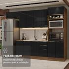 Armário De Cozinha Completa 310cm Rustic/preto Lux Madesa 01