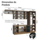 Armário De Cozinha Completa 310cm Rustic/preto Lux Madesa 01
