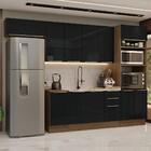 Armário De Cozinha Completa 310cm Rustic/preto Lux Madesa 01