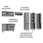 Armário De Cozinha Completa 320cm Cinza Nice Madesa 03