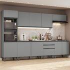 Armário De Cozinha Completa 320cm Cinza Nice Madesa 06