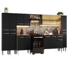 Armário De Cozinha Completa 325cm Rustic/preto Emilly Madesa