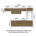 Armário De Cozinha Completa 330cm Branco/rustic Stella Madesa