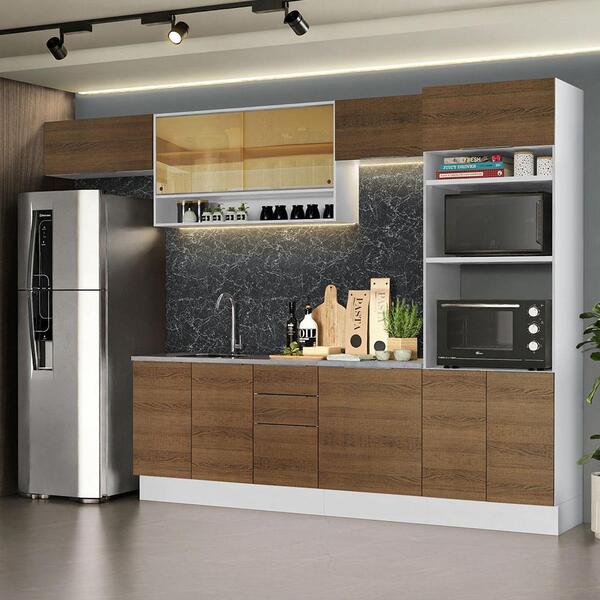 Armário De Cozinha Completa 330cm Branco/rustic Stella Madesa