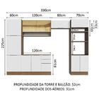 Armário De Cozinha Completa 330cm Rustic/branco Stella Madesa