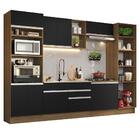Armário De Cozinha Completa 330cm Rustic/preto Glamy Madesa 03