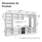 Armário De Cozinha Completa 340cm Branco/preto Glamy Madesa 01