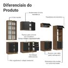 Armário De Cozinha Completa 340cm Rustic/preto Lux Madesa 02