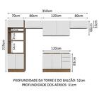 Armário De Cozinha Completa 350cm Rustic/branco Stella Madesa