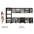 Armário De Cozinha Completa 355cm Preto Reims Da Sabrina Made