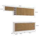 Armário De Cozinha Completa 3 Gavetas 100% Mdf 300cm Branco/n