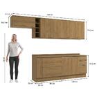 Armário De Cozinha Completa 3 Gavetas 100% Mdf 300cm Nogueira