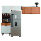 Armário De Cozinha Completa 4 Portas Ripado 3d 1 Gaveta Nicho