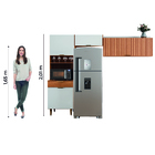 Armário De Cozinha Completa 4 Portas Ripado 3d 1 Gaveta Nicho