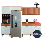 Armário De Cozinha Completa 4 Portas Ripado 3d 1 Gaveta Nicho