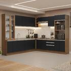 Armário De Cozinha Completa 549cm Rustic/preto Glamy Madesa 01