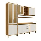 Armário De Cozinha Completa 5 Peças 12 Portas Com Vidro E Tam