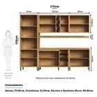 Armário De Cozinha Completa 5 Peças 12 Portas Com Vidro E Tam