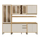 Armário De Cozinha Completa 5 Peças 13 Portas Com Vidro E Tam