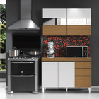 Armário De Cozinha Completa 5 Portas Com Vidro Reflecta 1,20m