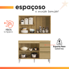 Armário De Cozinha Completa 5 Portas Com Vidro Reflecta 1,20m