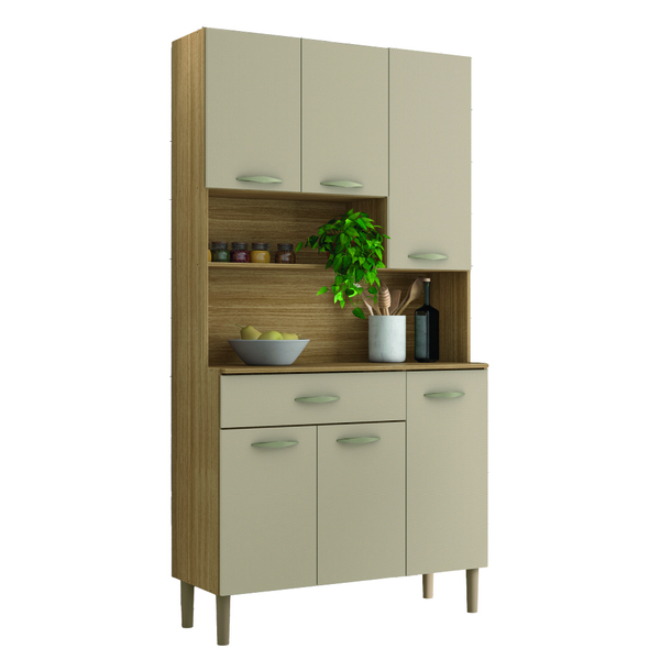 Armário De Cozinha Completa 6 Portas 1 Gaveta Apolo