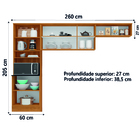 Armário De Cozinha Completa 6 Portas 2 Nichos Paris Madeirado