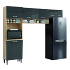 Armário De Cozinha Completa 6 Portas 4 Nichos Aurora Avena/gr