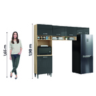 Armário De Cozinha Completa 6 Portas 4 Nichos Aurora Avena/gr