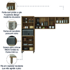 Armário De Cozinha Completa 8 Portas Com Vidro E Nicho Para M