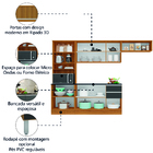 Armário De Cozinha Completa 9 Portas 2 Gavetas Com Nicho Para