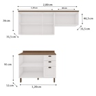 Armário De Cozinha Completa Americana 4 Peças Flora 56 Ilumin