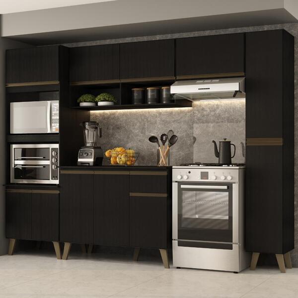 Armário De Cozinha Completa Atlanta Plus Preto Touch