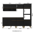 Armário De Cozinha Completa Atlanta Studio Preto Touch