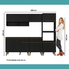 Armário De Cozinha Completa Atlanta Studio Preto Touch