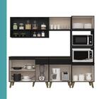 Armário De Cozinha Completa Atlanta Studio Preto Touch