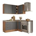 Armário De Cozinha Completa C Balcão Milla Bee Carraro Nogal