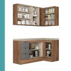 Armário De Cozinha Completa C Balcão Milla Bee Carraro Nogal