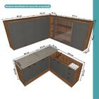 Armário De Cozinha Completa C Balcão Milla Dusk Carraro Nogal