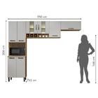 Armário De Cozinha Completa Com 08 Portas 02 Nichos E 03 Garr