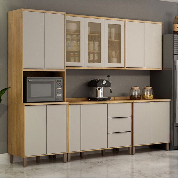 Armário De Cozinha Completa Com 12 Portas 04 Gavetas E 01 Nic