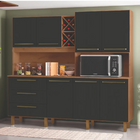 Armário De Cozinha Completa Com Adega 7 Portas 3 Gavetas 2,07