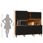 Armário De Cozinha Completa Com Adega 7 Portas 3 Gavetas 2,07