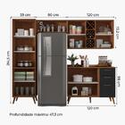 Armário De Cozinha Completa Com Adega 7 Portas 3 Gavetas Favo