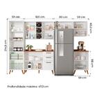 Armário De Cozinha Completa Com Adega 9 Portas 3 Gavetas Favo