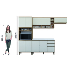 Armário De Cozinha Completa Com Balcão 10 Portas 2 Gavetas Co