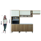 Armário De Cozinha Completa Com Balcão 10 Portas 2 Gavetas Ni