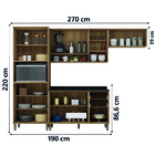 Armário De Cozinha Completa Com Balcão 10 Portas 3 Gavetas Co